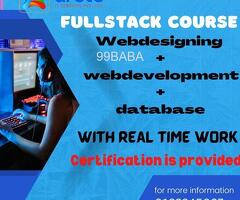Full stack course web design+web development+database with real time work.